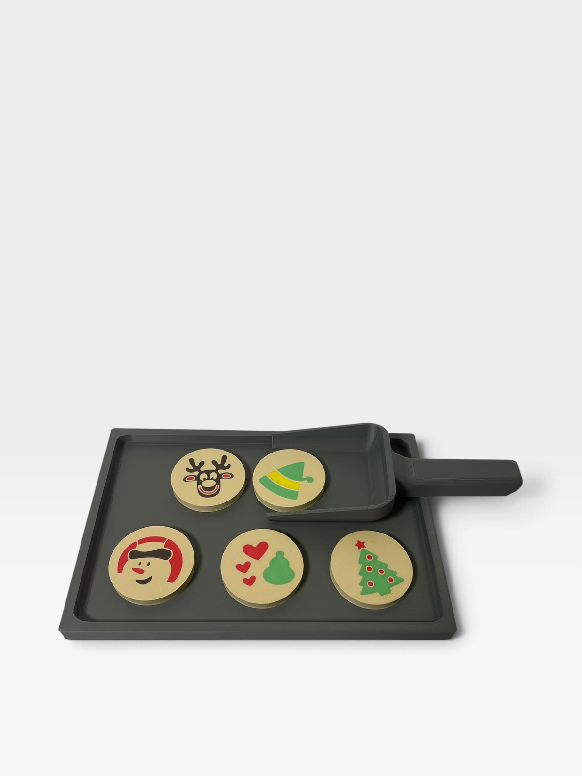 Christmas magnetic cookie tray set with festive magnetic cookies and scoop