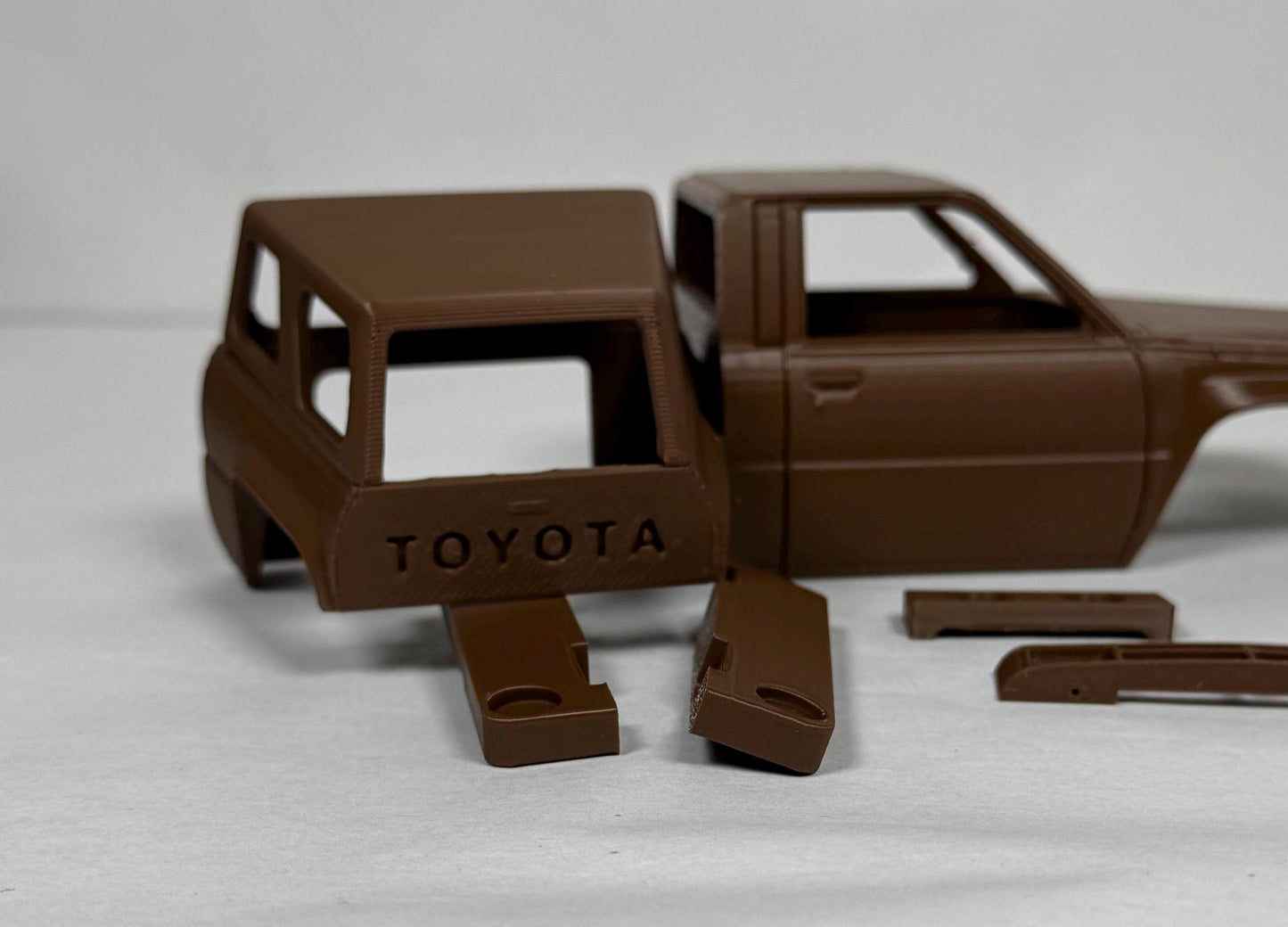 Axial SCX24 pinched Toyota body 1/24 scale with sliders and pinched camper