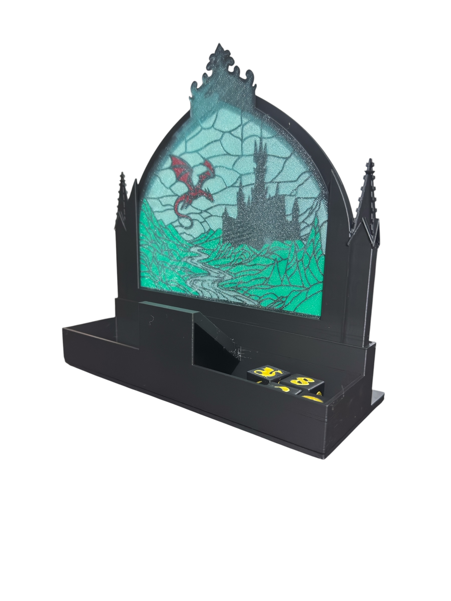 Fantasy Book Tracker with Tea Light Holder | Books Read This Year Counter | Gothic Reading Tracker with 8 Dice