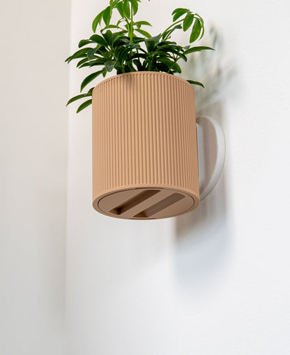 Wall Mounted Planter with Removable Drip Tray | Modern Floating Plant Pot