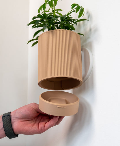 Wall Mounted Planter with Removable Drip Tray | Modern Floating Plant Pot