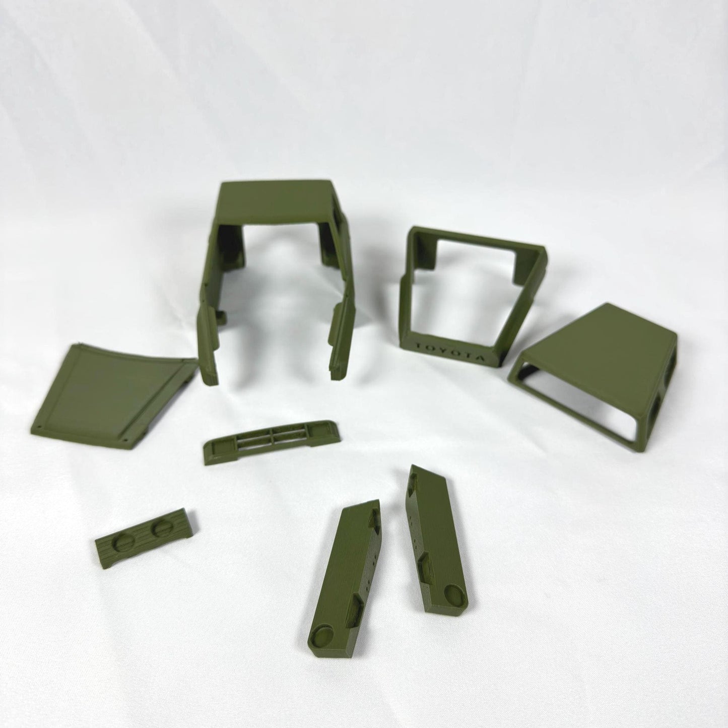 Axial SCX24 pinched Toyota body 1/24 scale with sliders and pinched camper