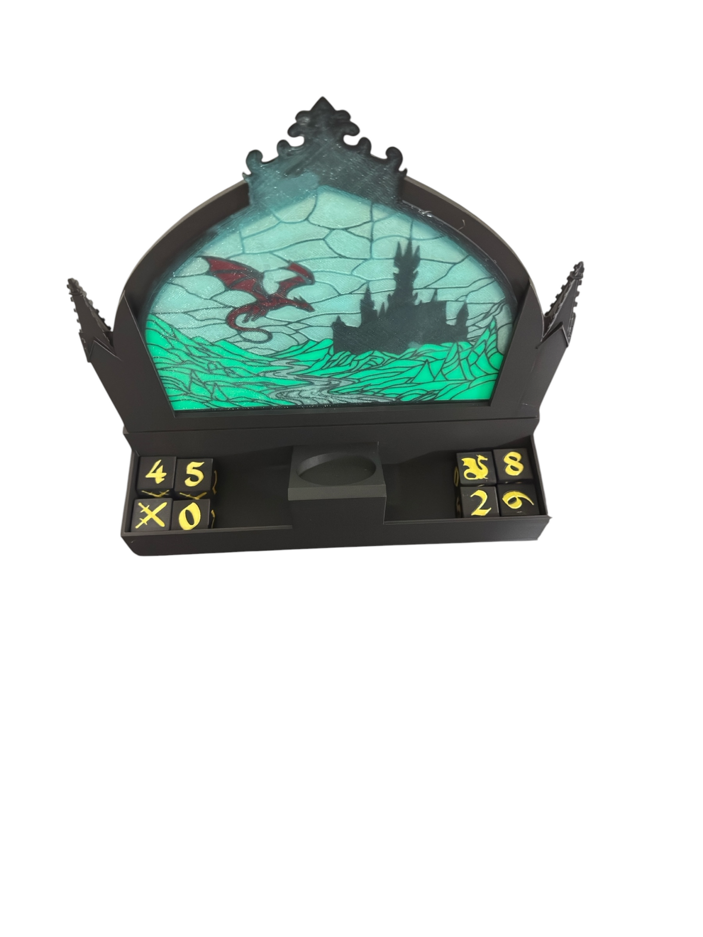 Fantasy Book Tracker with Tea Light Holder | Books Read This Year Counter | Gothic Reading Tracker with 8 Dice