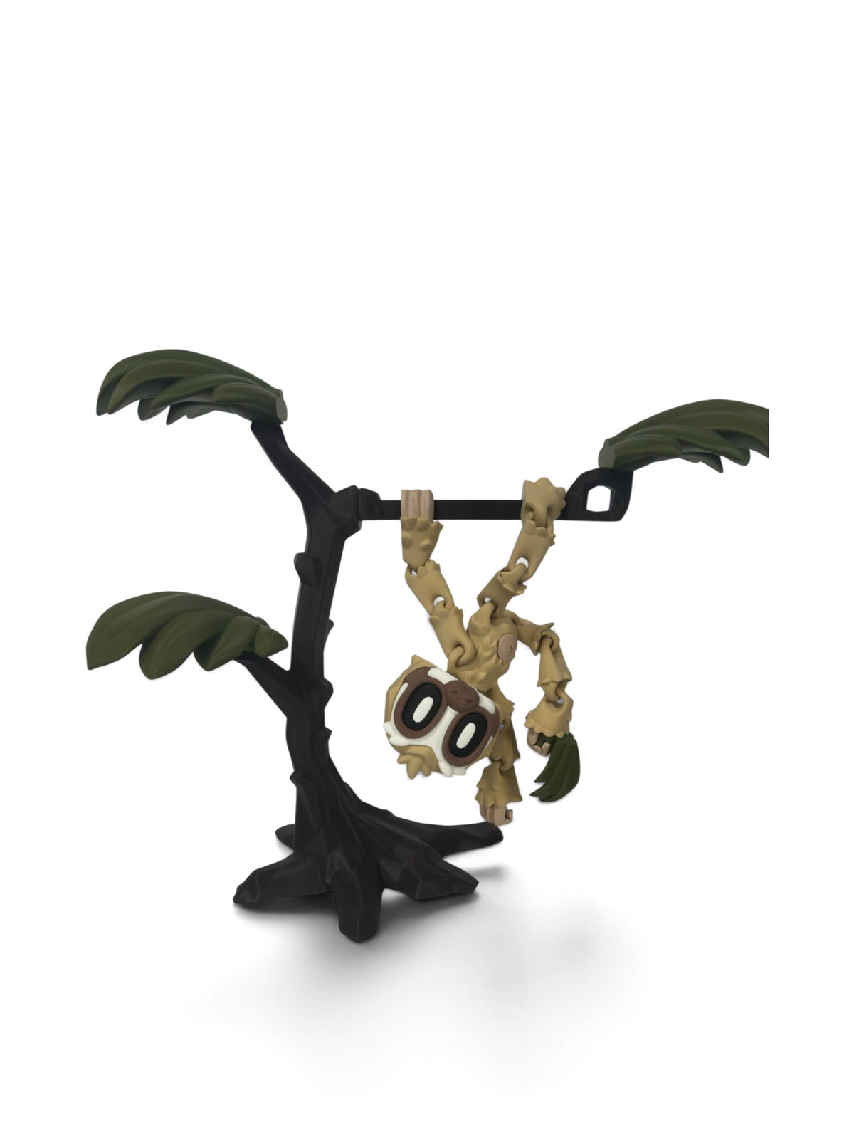 Articulated Hanging Sloth with Tree Stand – Poseable 3D Printed Desk Figurine