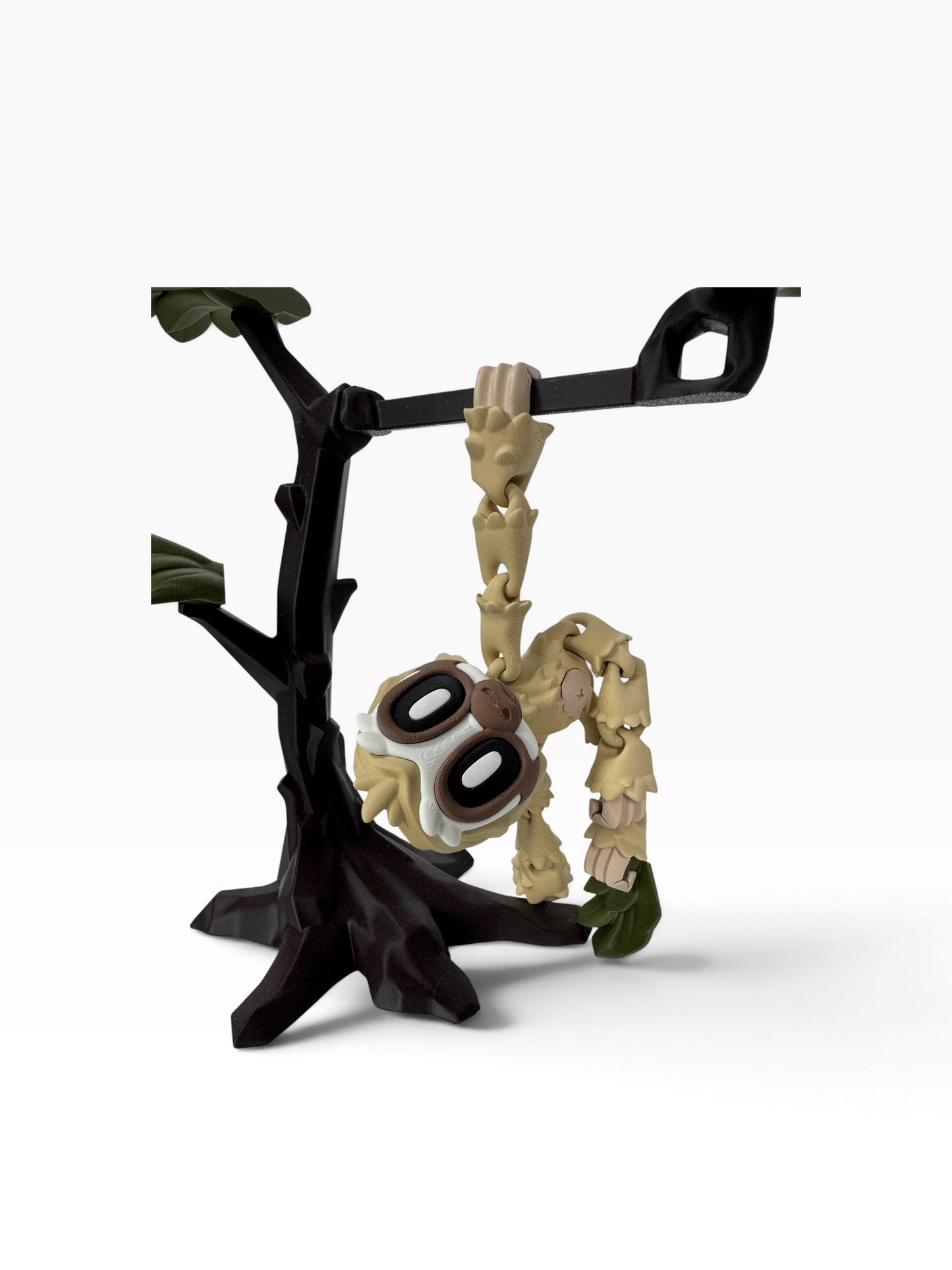 Articulated Hanging Sloth with Tree Stand – Poseable 3D Printed Desk Figurine