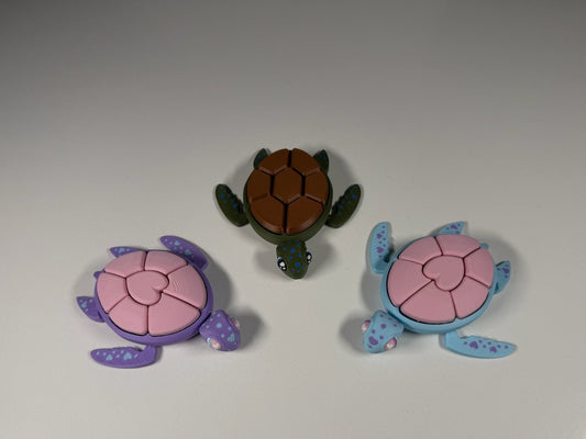 Articulated Turtle Clicker Fidget Toy | Cute Sensory Desk Toy | 3D Printed Stress Relief Clicker