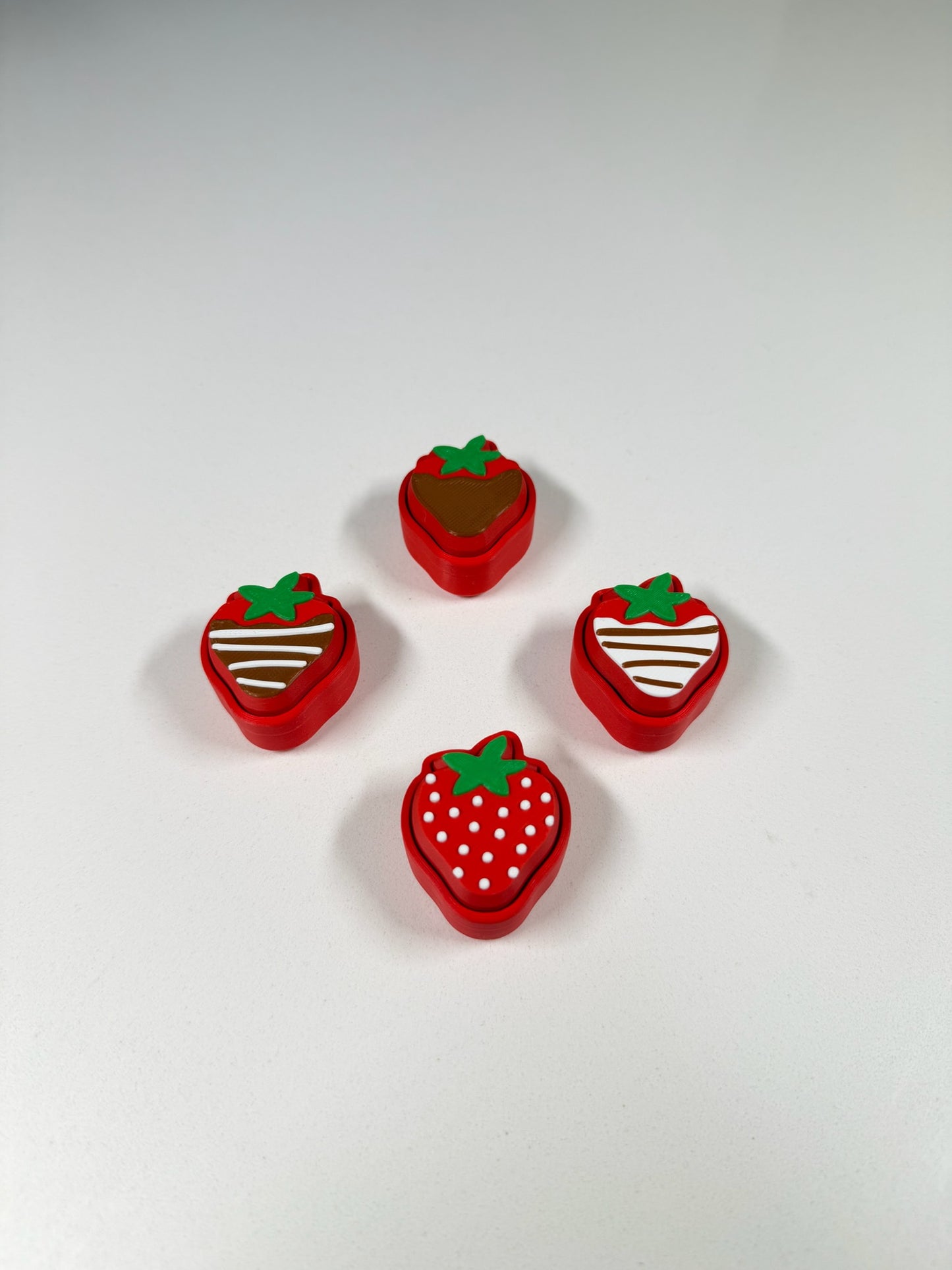 Chocolate Strawberry Clicker Pack | 4 Piece Dessert Fidget Toy Set | 3D Printed Sensory Toys