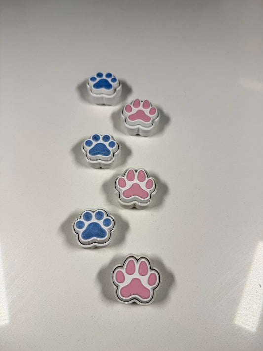 Paw Print Clicker Pack | 6 Piece Pet Lover Fidget Toy Set | 3D Printed Sensory Desk Toys