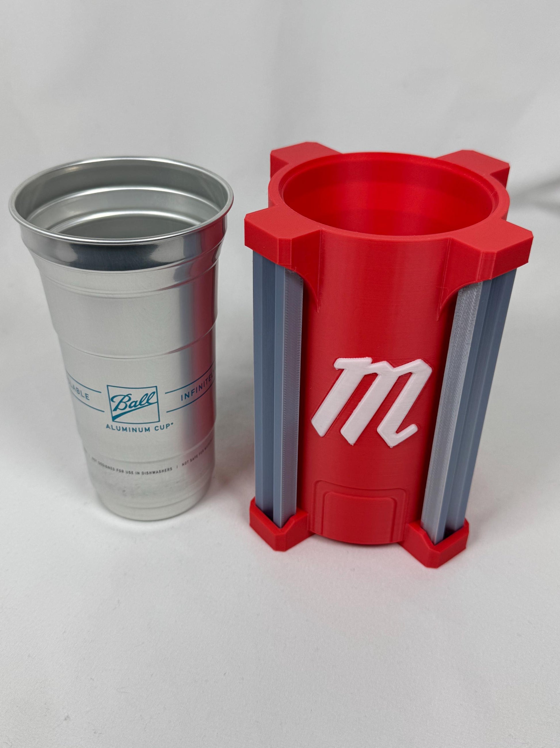 Milwaukee-Inspired 3D Printed 12oz Cup Holder – Fits Ball Aluminum Cup – Heavy-Duty Design – Includes One Cup