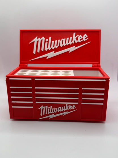 Milwaukee Toolbox Desk Organizer | 3D Printed Pen Holder for Tool Lovers