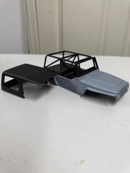 3D Printed TJ Half Door Body Kit for SCX24 | Fits Deadbolt Chassis | Jeep Style RC Body with Interior, Roll Cage & Accessories