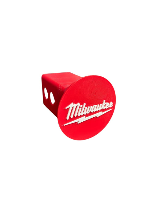 Milwaukee-Inspired Trailer Hitch Cover | 2 Receiver Plug | Fan-Made Red & White Accessory