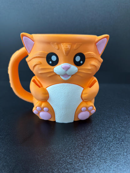 Cat Ice Cream Pint Holder | 3D Printed Cat with Spoon Slots & Hidden Drawer
