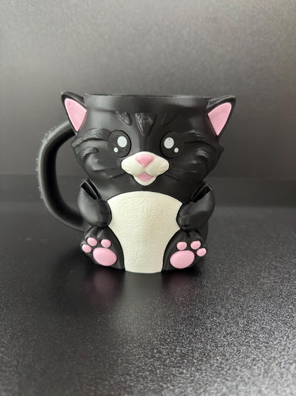 Cat Ice Cream Pint Holder | 3D Printed Cat with Spoon Slots & Hidden Drawer